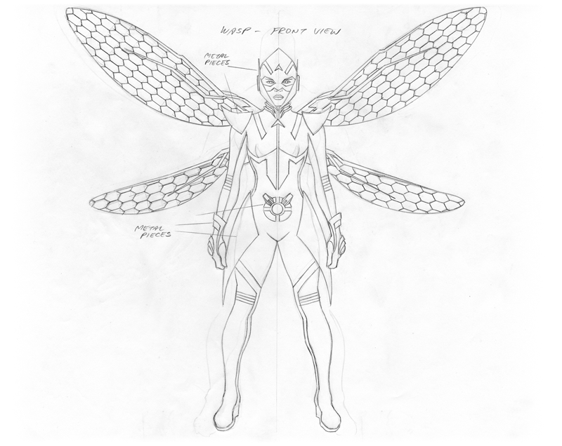 Alex Ross’ final designs for the new Wasp costume. Image provided by Marvel.
